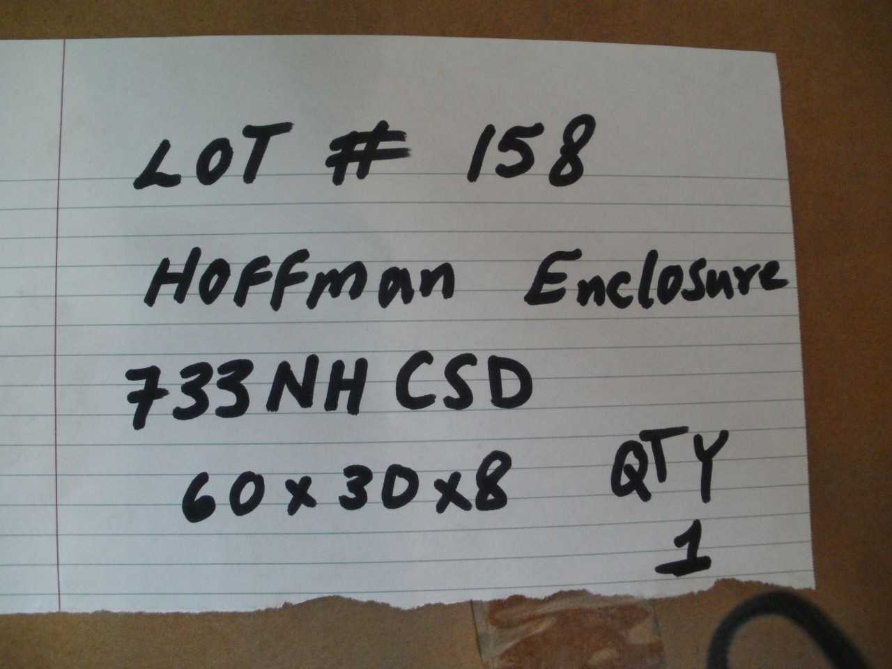 HOFFMAN ENCLOSURE 733NHCSD ( 60x30x8) QTY. 1 - ELECTRICAL ENCLOSURES