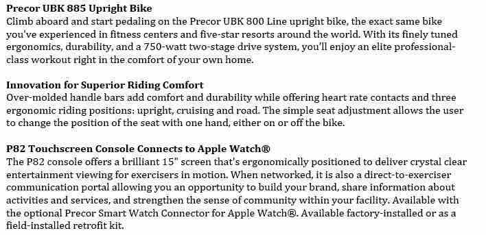 Precor UBK 885 (2599399) Arlington - MISCELLANEOUS