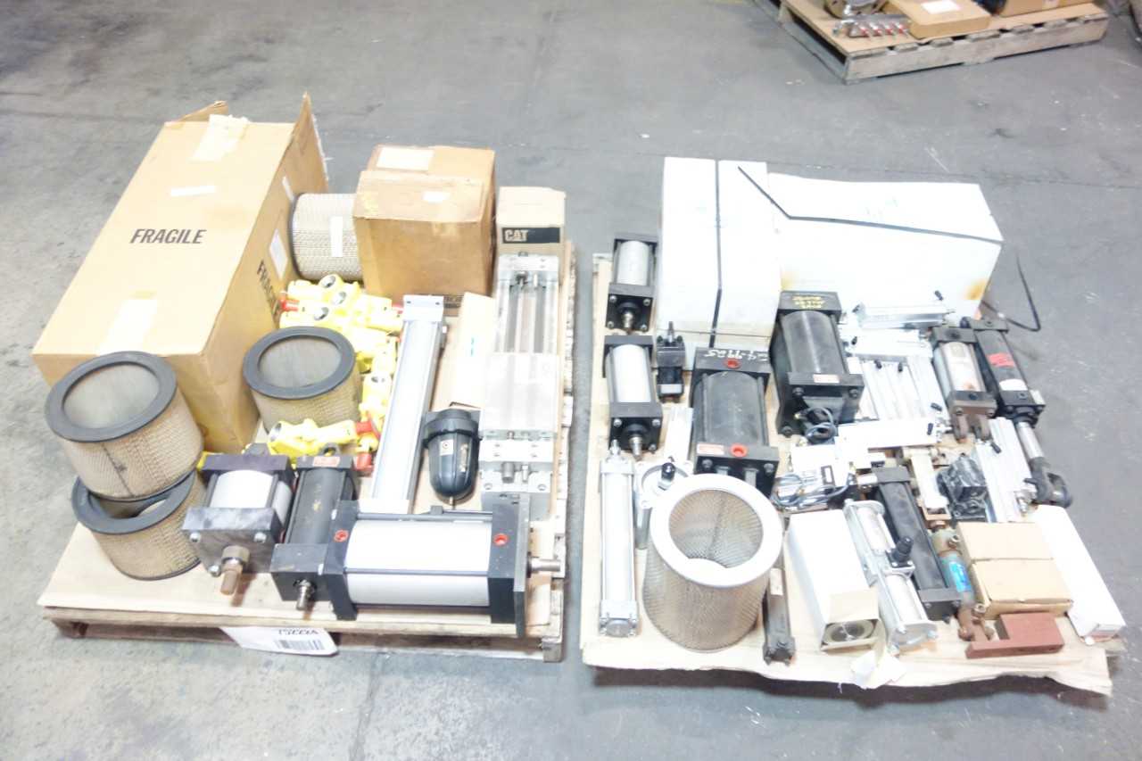 2 PALLETS OF ASSORTED PNEUMATIC CYLINDERS, PARTS, FILTERS - PNEUMATIC CYLINDERS & ACTUATORS