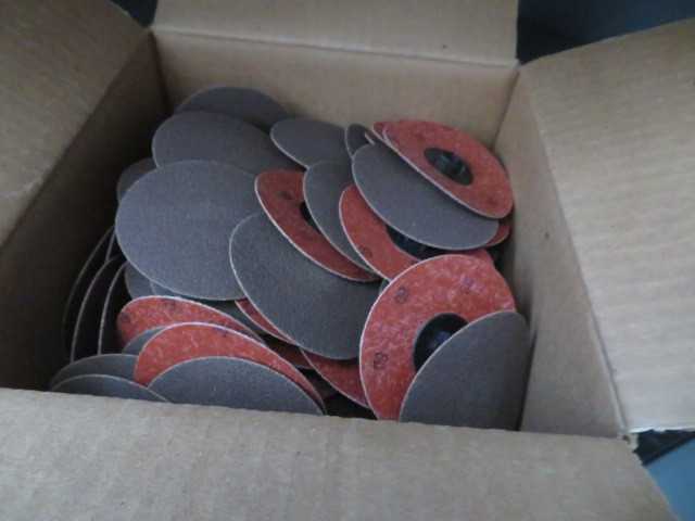 Cabinet with sanding disc, wax and was pot. - MISCELLANEOUS