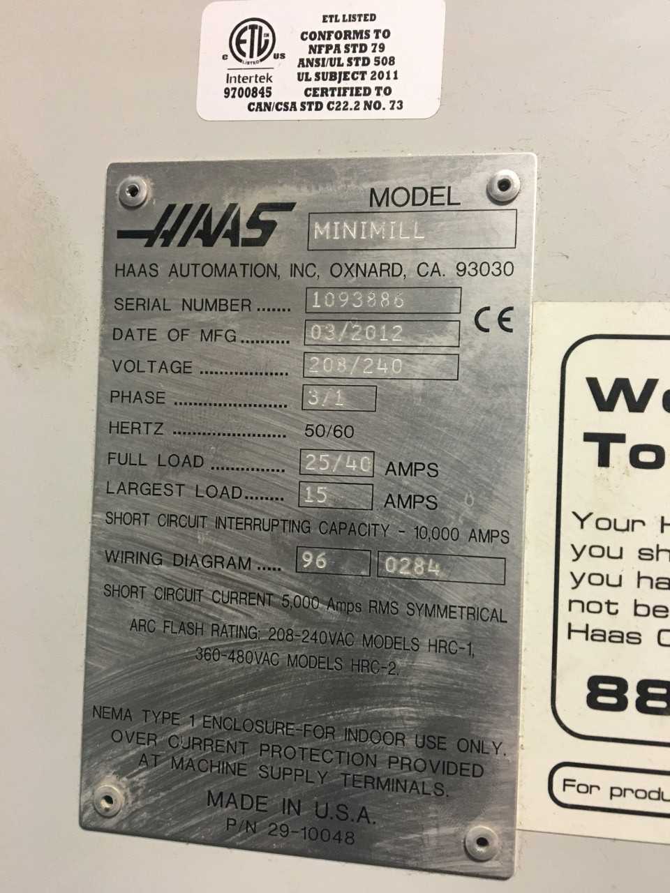 HAAS Mini Mill, New 2012 - CNC MACHINING CENTERS
