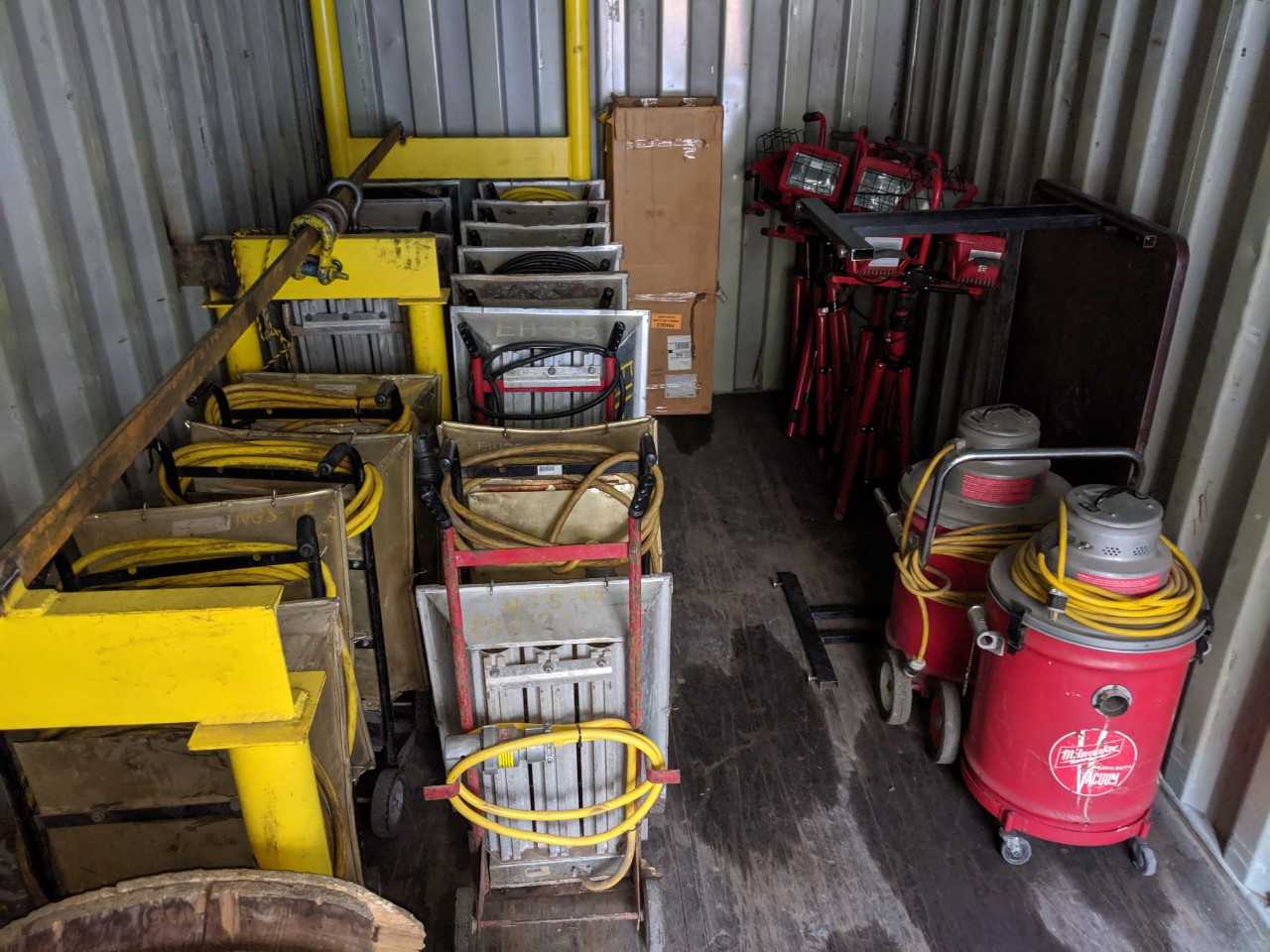 Contents of Conex - heaters, lighting, vacuums - hoists/winches excluded - LIFTING EQUIPMENT