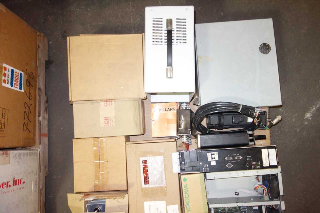 4 PALLETS OF ASSORTED ELECTRICAL AUTOMATION, LIMIT SWITCHES, MODULES, RACK CONTROLS, CABLES, CIRCUIT BOARDS AND ACCESSORIES - ELECTRICAL COMPONENTS