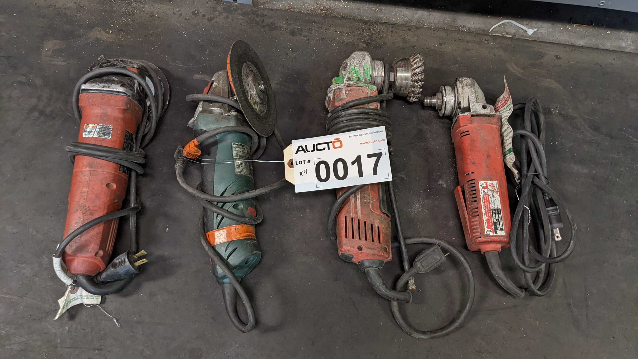 LOT OF 4 GRINDERS - ELECTRIC POWER TOOLS