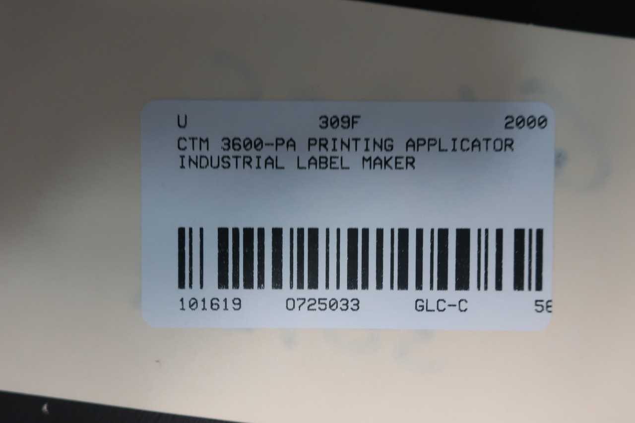 CTM 3600 PA INDSUTRIAL PRINTING APPLICATOR INDUSTRIAL LABEL MAKER - PACKAGING
