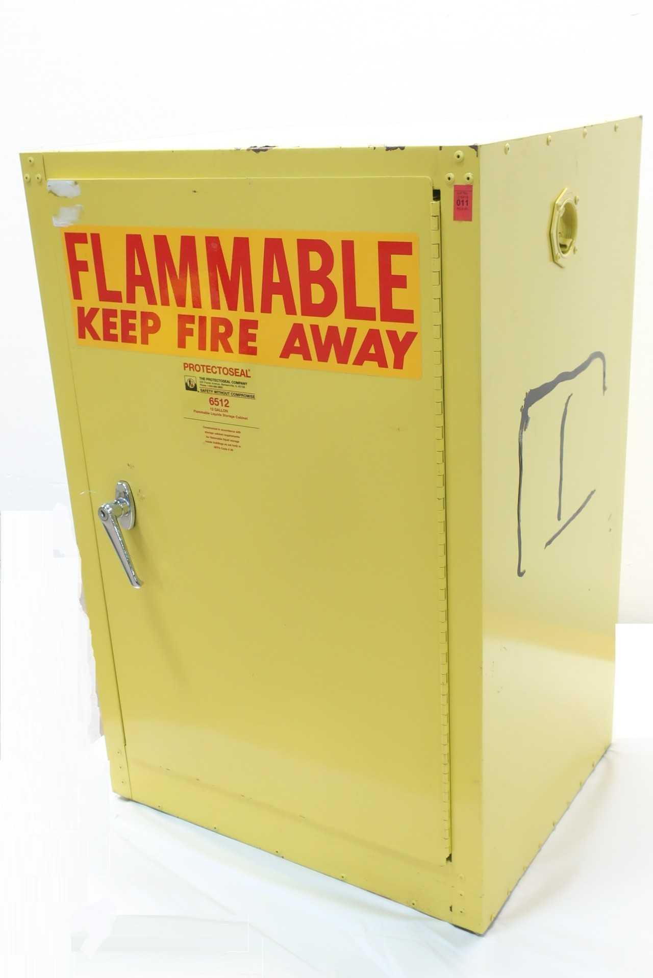 PROTECTOSEAL YELLOW FLAMMABLE LIQUIDS STORAGE CABINET - SAFETY EQUIPMENT