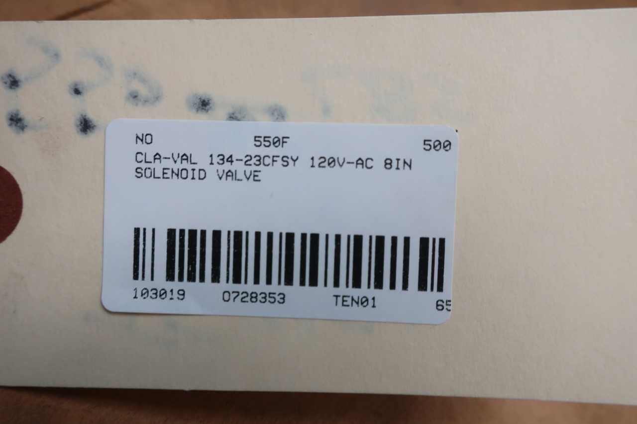 CLA-VAL 134-23CFSY DELUGE SOLENOID FLANGED 8IN OTHER VALVE - CONTROL VALVE