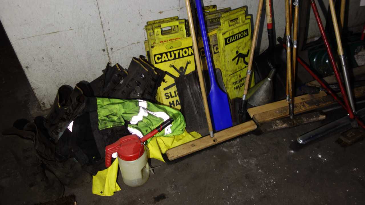 BROOMS, SHOVELS, SIGNAGE AND CLEANING SUPPLIES - MISCELLANEOUS