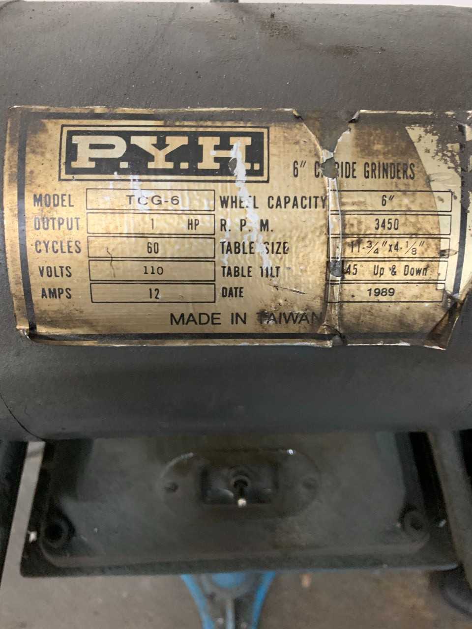 1989 PYH TCG 5 6in Carbide Tool and Cutter Grinder - GRINDING MACHINES