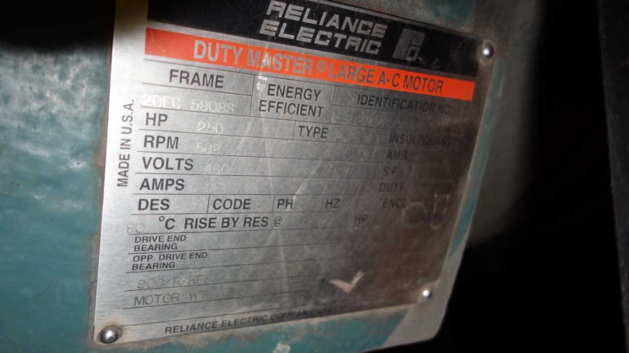 RELIANCE 20FC-5808S 250HP 460V-AC DUTY MASTER AC MOTOR - ELECTRIC MOTORS