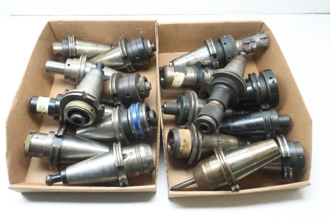 LOT OF ASSORTED CAT50 TOOL HOLDERS - LYNDEX - MACHINING ACCESSORIES & TOOLING