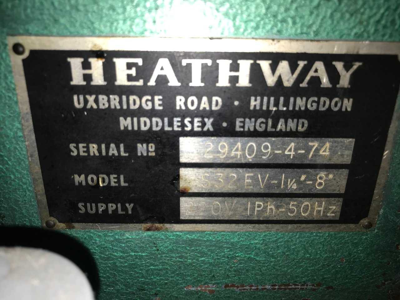 Heathway Bench Lathe - INDUSTRIAL PARTS