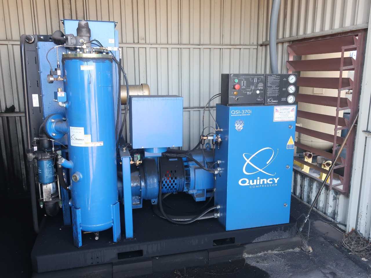 Rotary screw air compressor, 9746hrs, 75hp 230/460V-AC, air receiver tank approx. 240gal - AIR COMPRESSORS