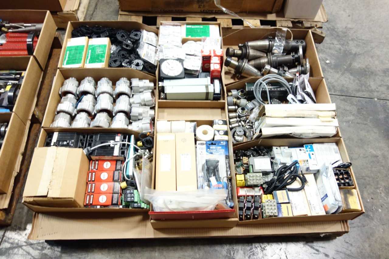 4 PALLETS OF ASSORTED MISCELLANEOUS INDUSTRIAL SURPLUS - ELECTRICAL COMPONENTS