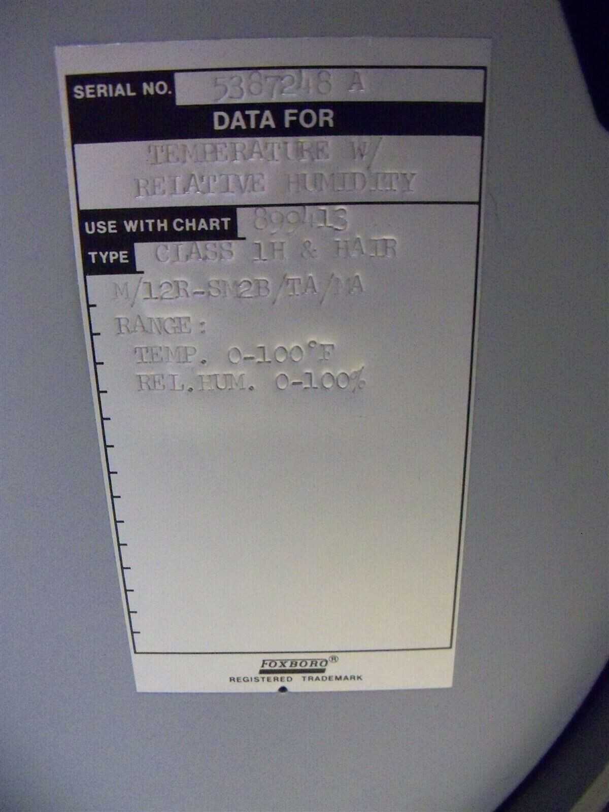 Foxboro Chart Recorder M/12R-SM2B/TA/MA 0-100°F / 0-100% Temperature & Relative Humidity - AUTOMATION & CONTROLS