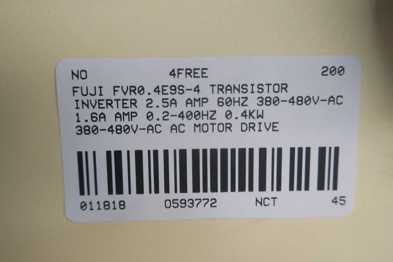 NEW FUJI FVR0.4E9S-4 380-480V-AC 0.2-400HZ 380-415V-AC 0.4KW AC VFD DRIVE - MOTOR DRIVES