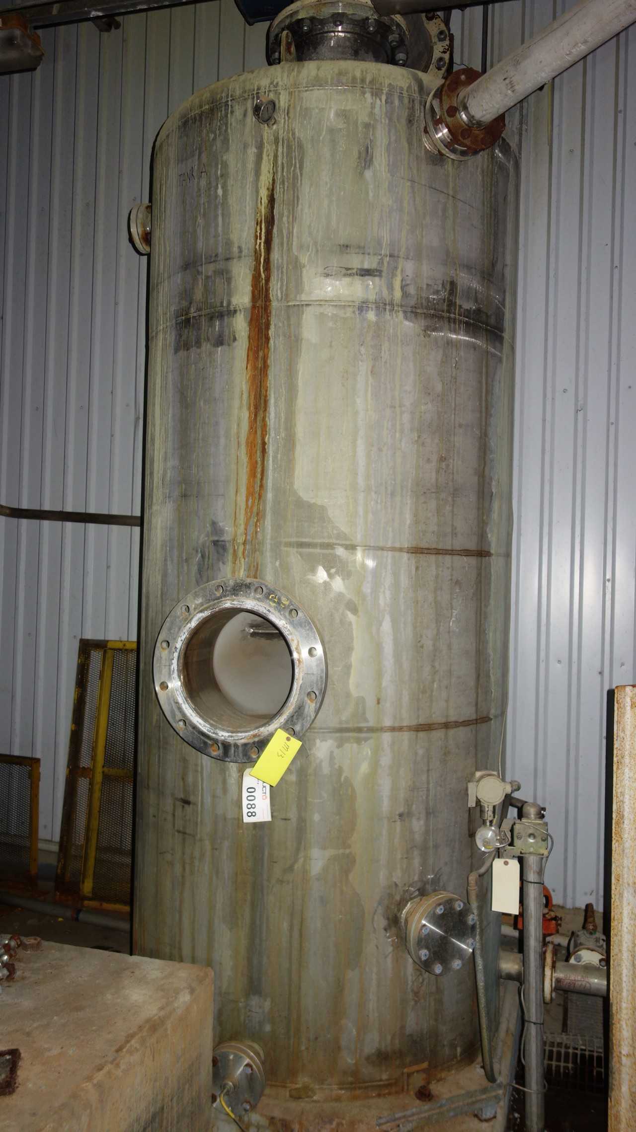 STAINLESS TANK 50PSI 650F 54in diameter x 10ft tall - PROCESS EQUIPMENT