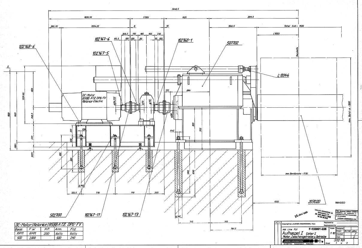 COILER WITH RELIANCE DC MOTOR AND JAHNCO GEARBOX - COIL HANDLING MACHINE