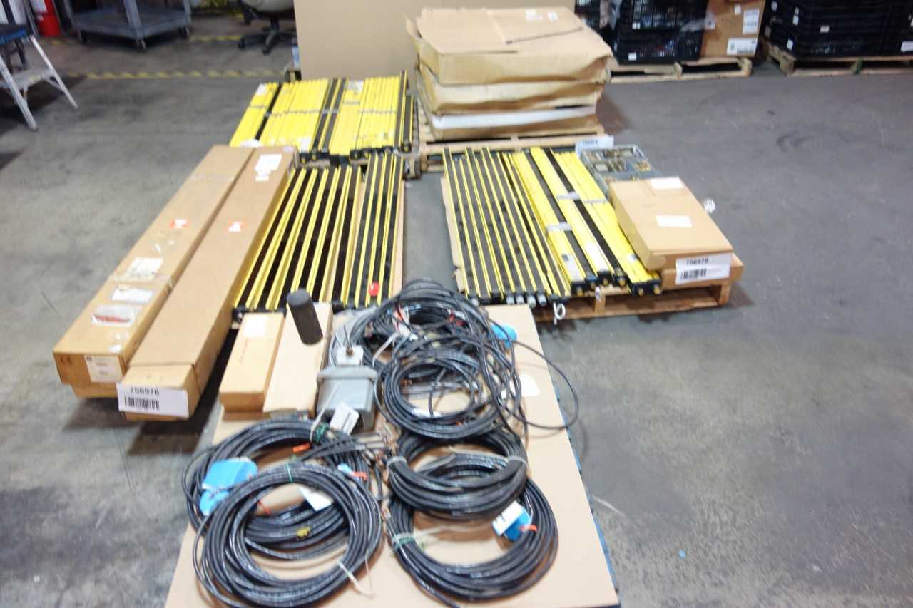 5 PALLETS OF ASSORTED ELECTRICAL, AUTOMATION, CABLE-WIRE CONTROLS,LIGHT CURTAIN, CIRCUIT BOARDS - ELECTRICAL COMPONENTS