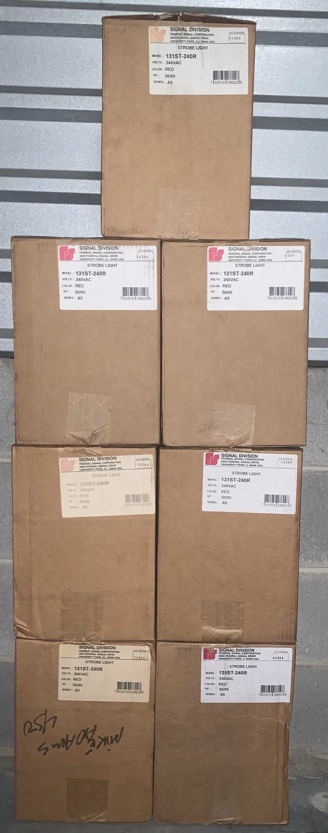 New - Lot of 7 - Federal Signal Starfire 131ST-240R Single Flash Red Strobe Light - LIGHTING