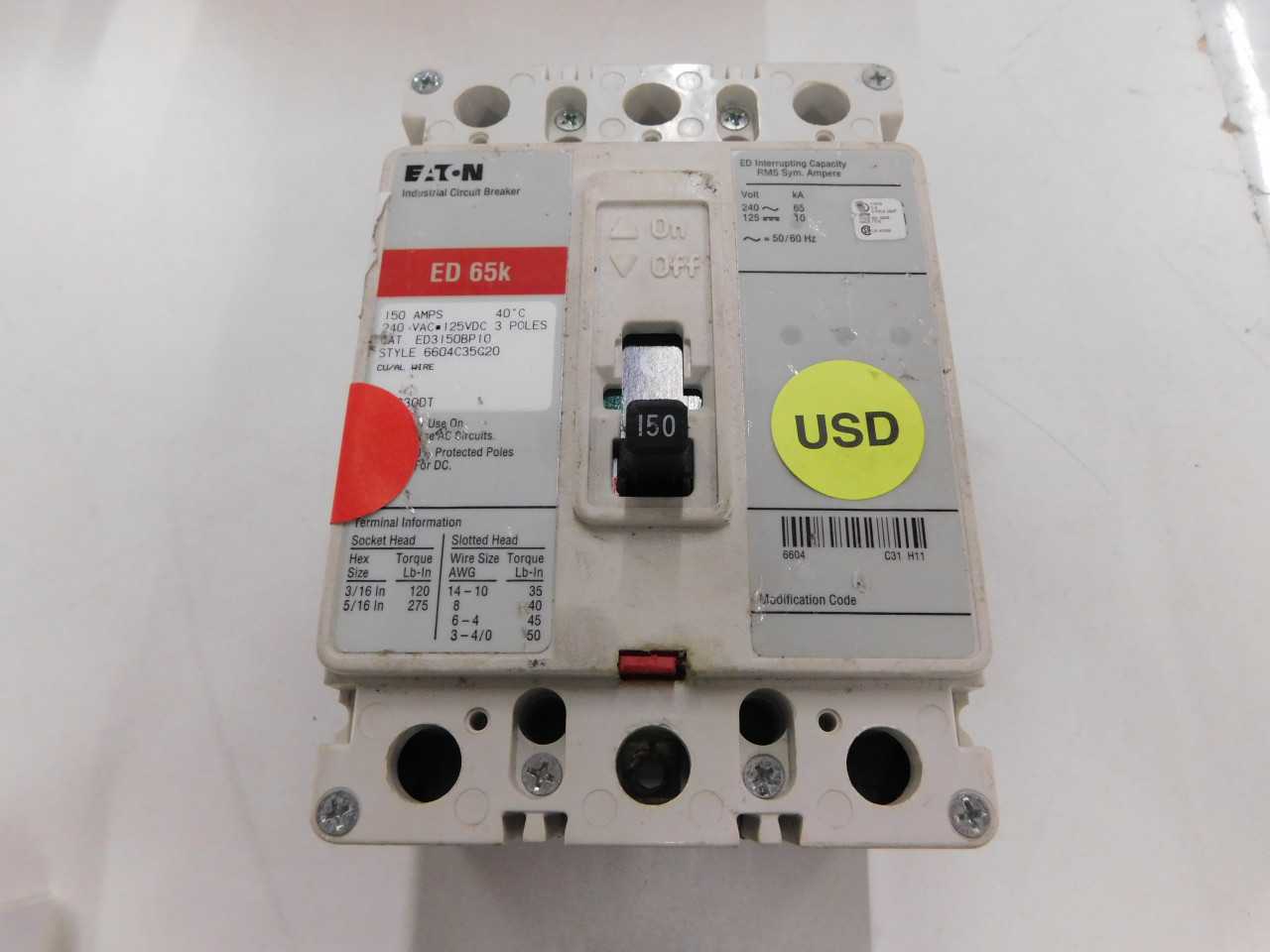 Lot of Quantity 1x ED3150 MCCB/Molded Case Circuit Breaker - CIRCUIT BREAKERS