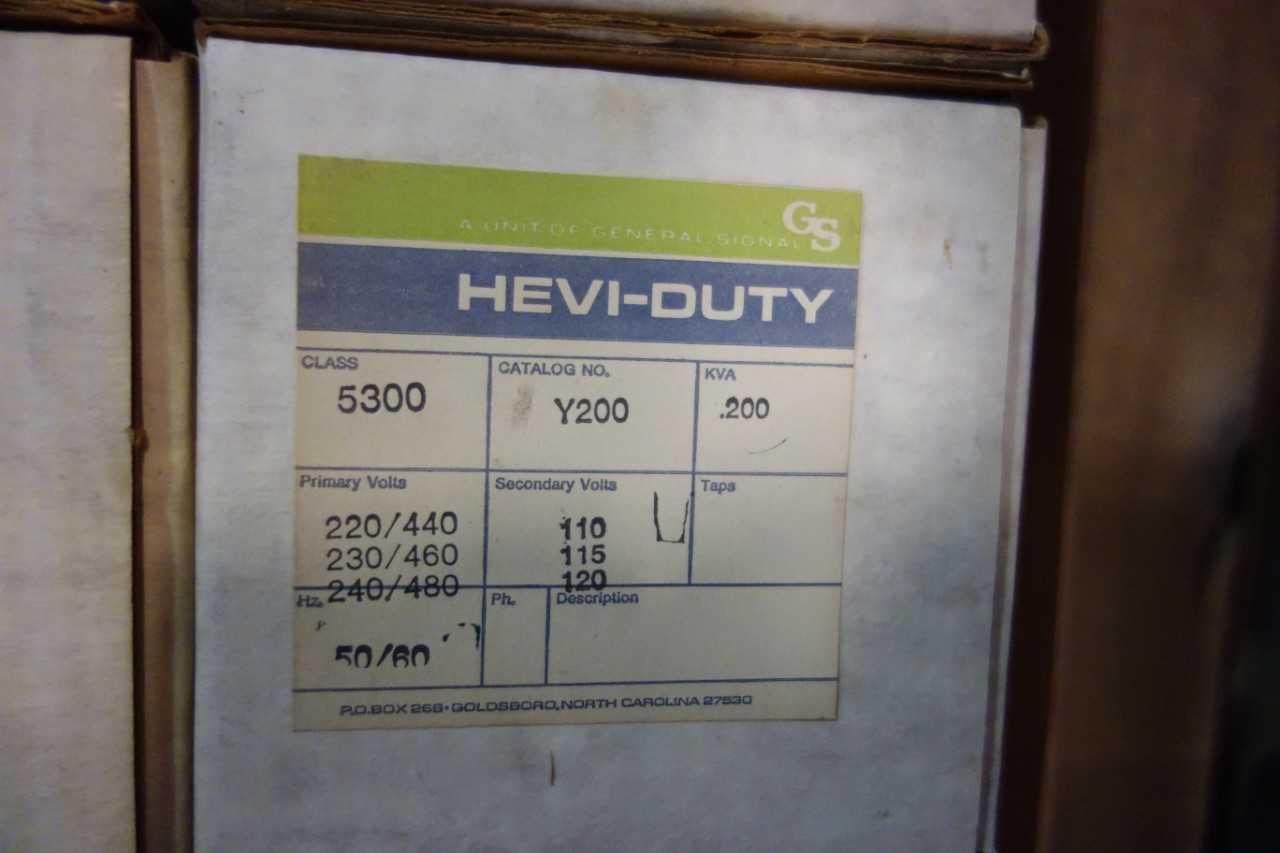 LOT OF GS GENERAL SIGNAL Y200 HEVI-DUTY 1PH 200VA 240/480V-AC 120V-AC VOLTAGE TRANSFORMER - CONTROL TRANSFORMERS