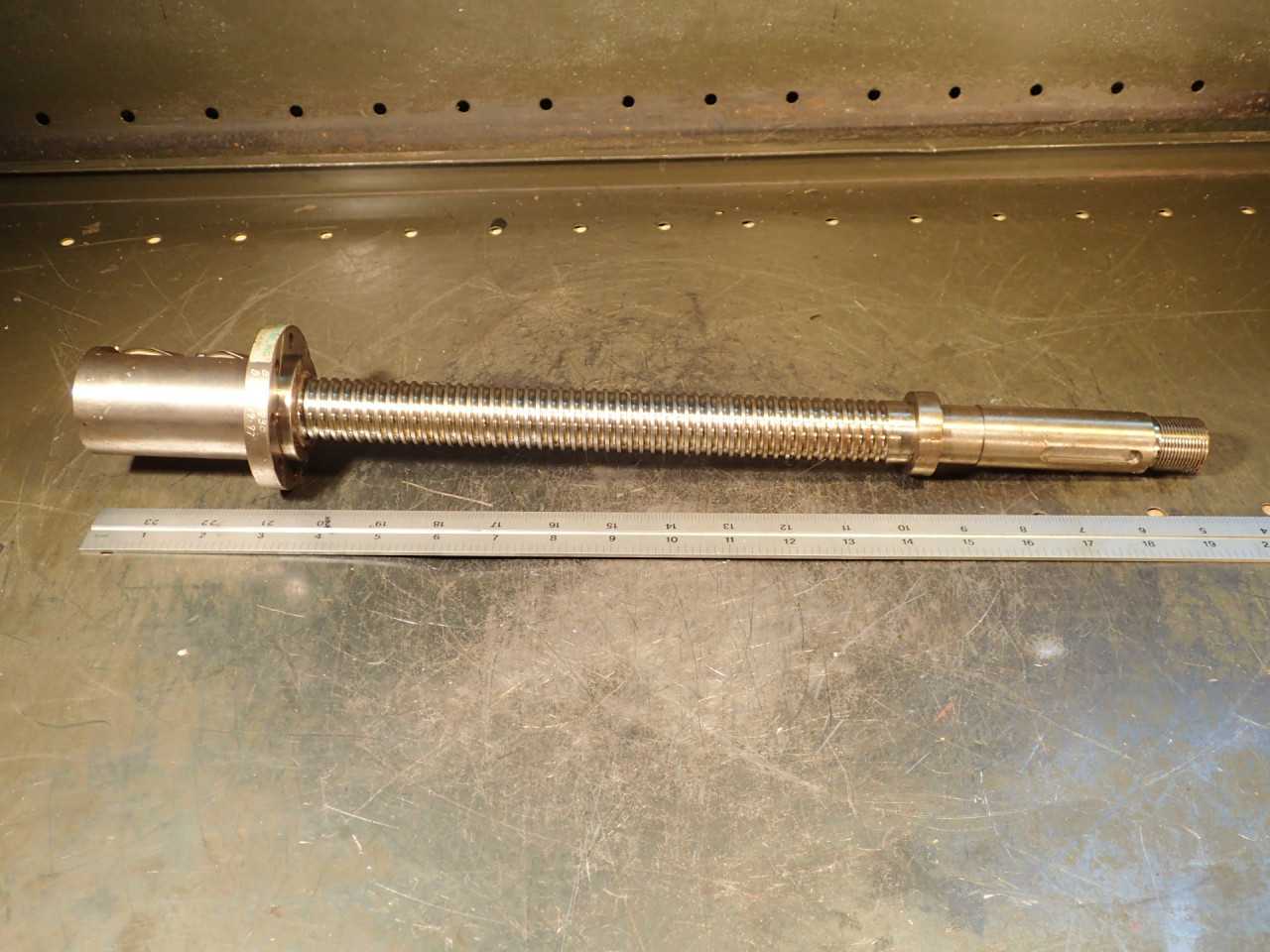 Barnes 5mm Pitch Ball Screw: 270mm Travel, 493mm OAL, 25mmx1.5 Thread End, NOS - MACHINING ACCESSORIES & TOOLING