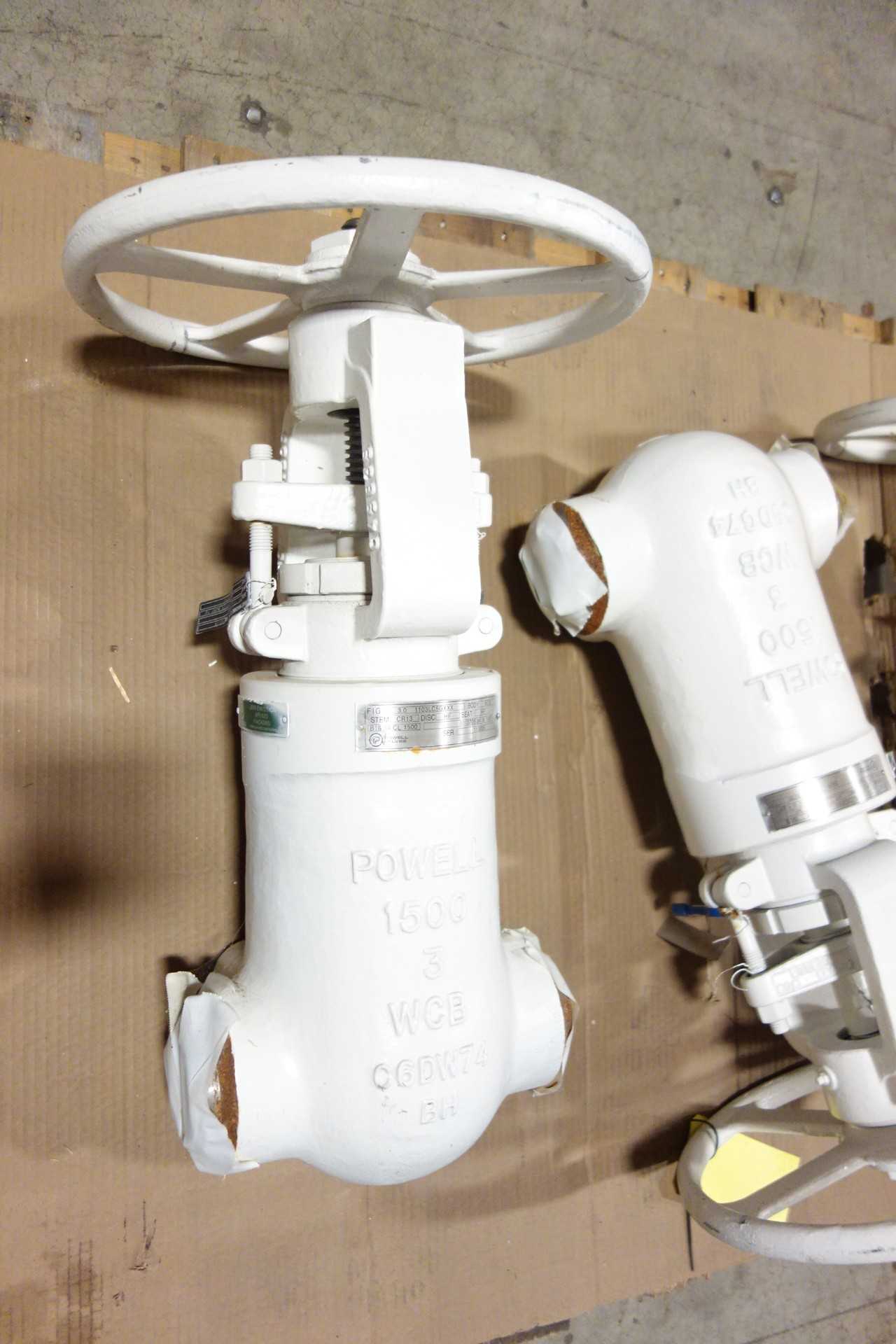 LOT OF 3 POWELL 3IN MANUAL WEDGE GATE VALVES - VALVES