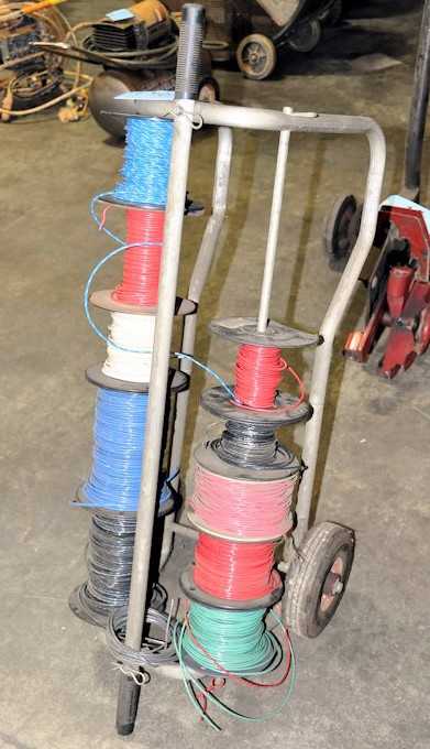 Portable Cart with Wire Spools - MACHINING EQUIPMENT