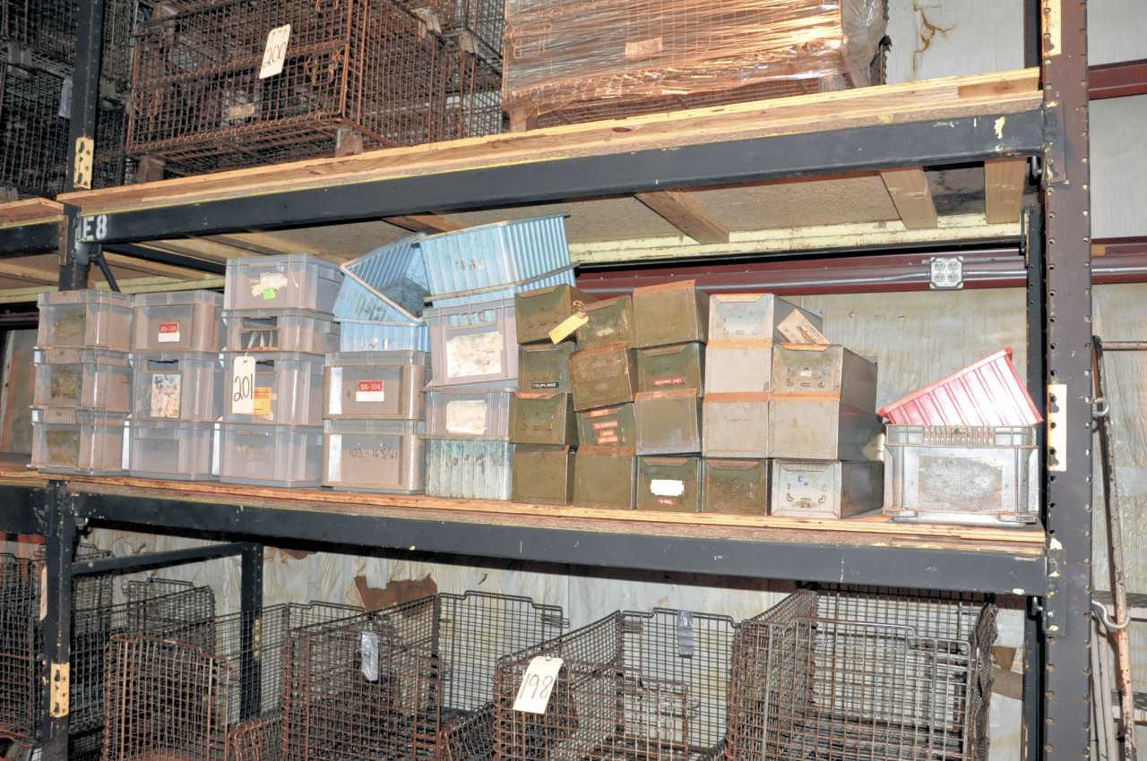 Lot-Empty Plastic Totes and Steel Parts Bins on (1) Shelf - ELECTRIC POWER TOOLS
