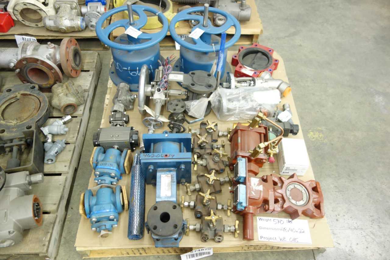 4 PALLETS OF ASSORTED VALVES AND PARTS - VALVES
