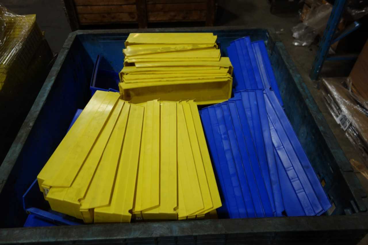 2 PALLETS OF ASSORTED PLASTIC TOTES - MATERIAL HANDLING