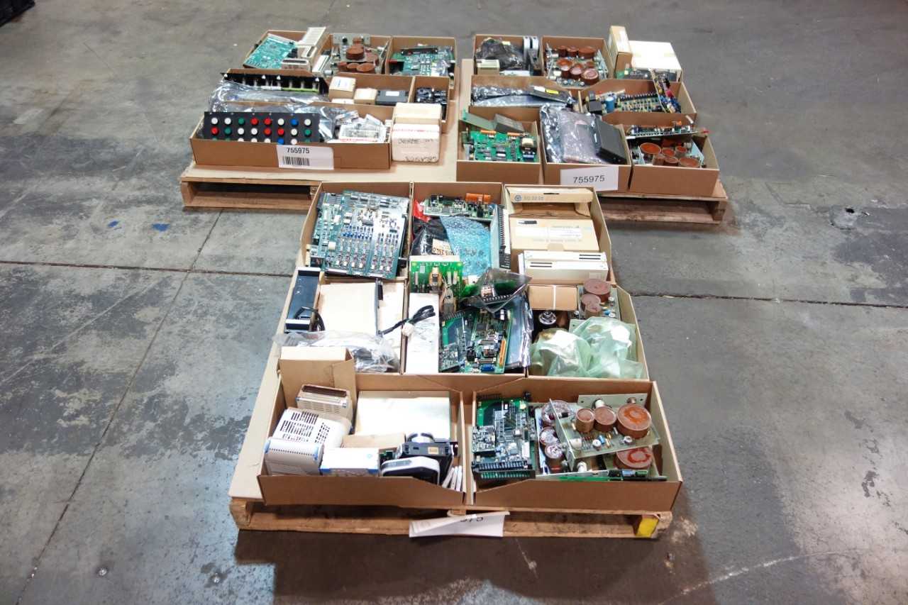 3 PALLETS OF ASSORTED ELECTRICAL, AUTOMATION, CONTROLS, CIRCUIT BOARDS - ELECTRICAL COMPONENTS