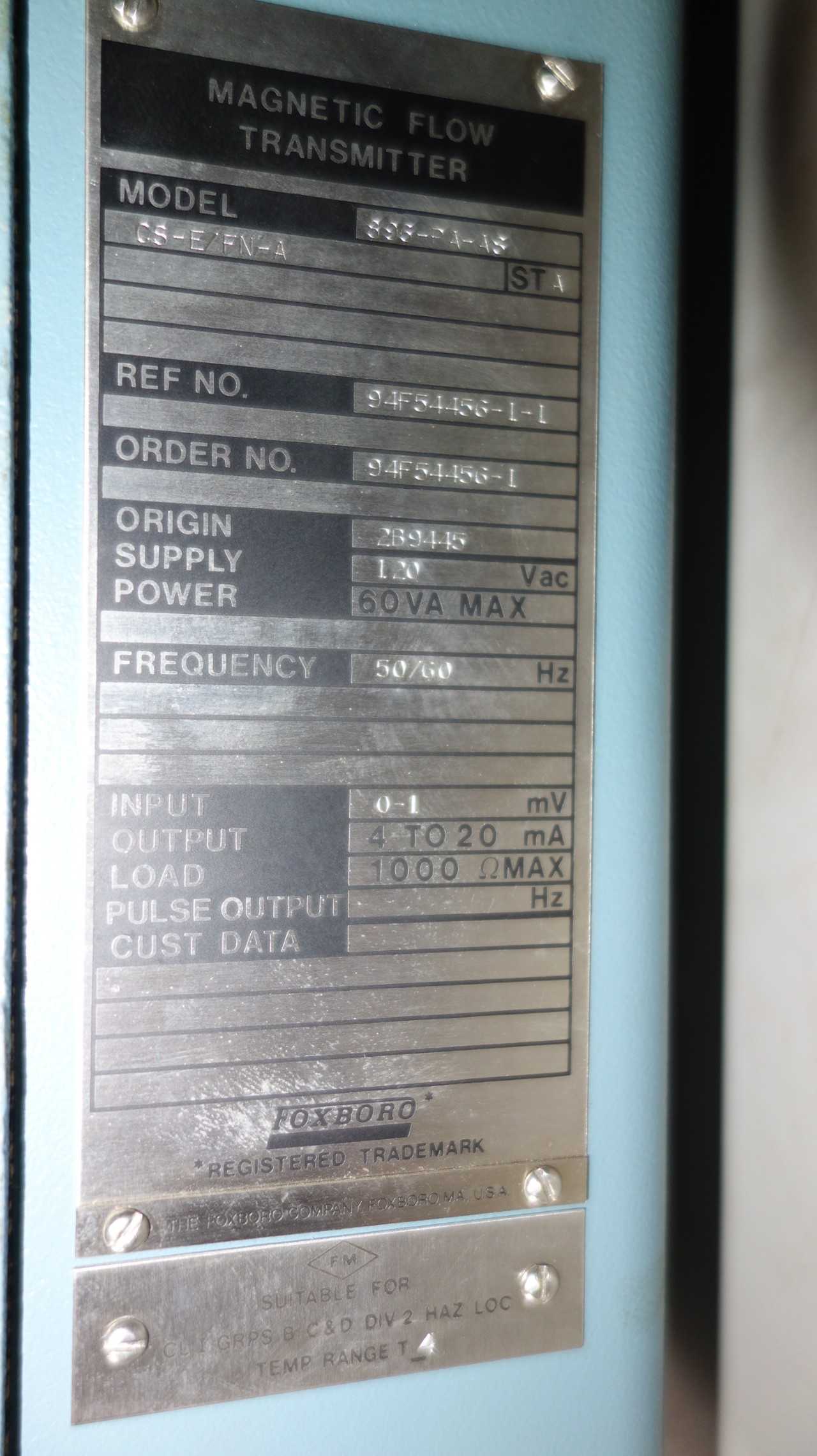 ROSEMOUNT 896-PA-AS-CS-E/FN-A MAGNETIC FLOW TRANSMITTER - INSTRUMENTATION