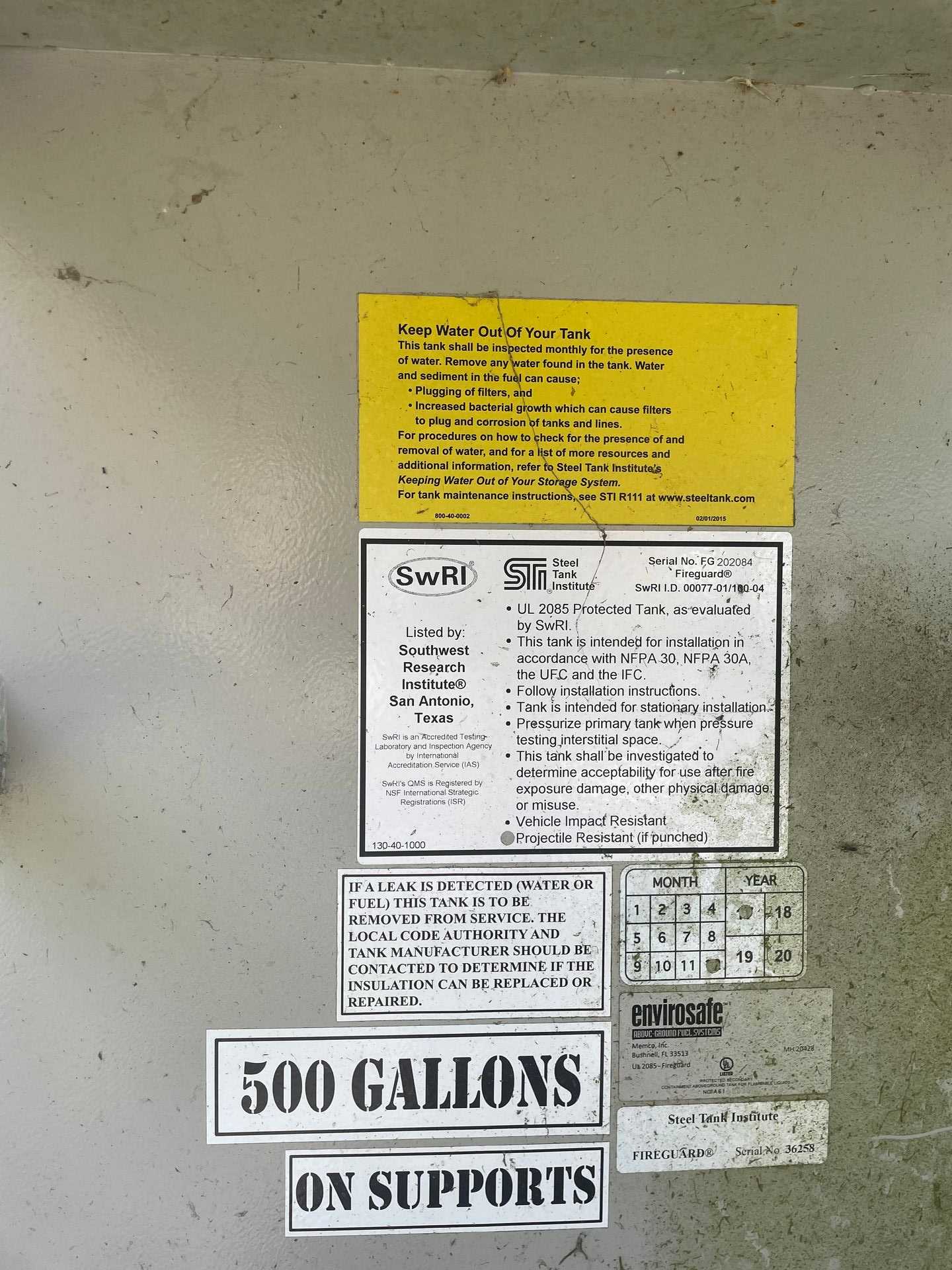 1987 ONAN KTA19G1 GENERATOR WITH 500 GAL FUEL TANK - STANDBY POWER GENERATOR