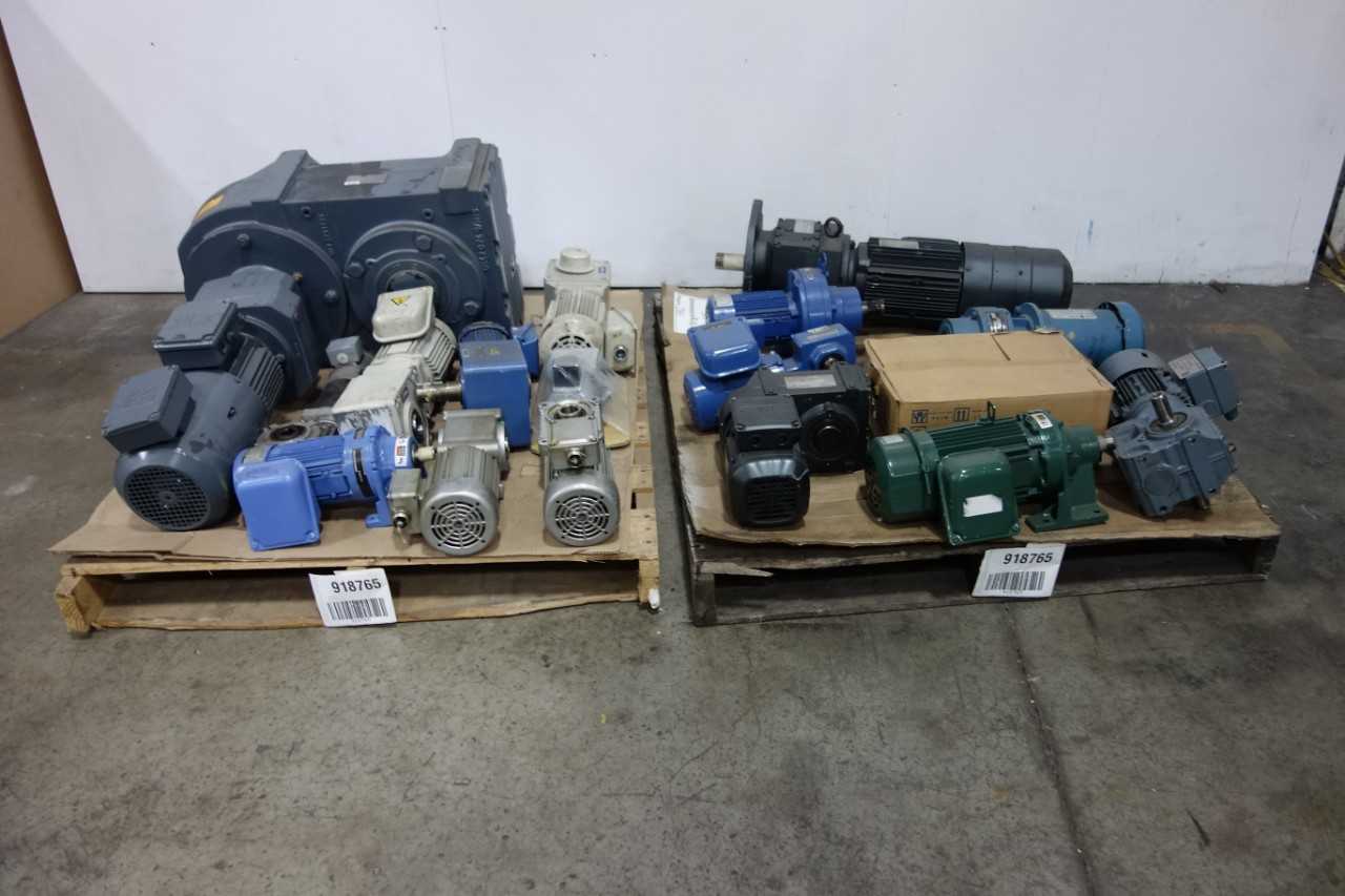2 PALLETS OF ASSORTED GEARMOTORS - HAND TOOLS