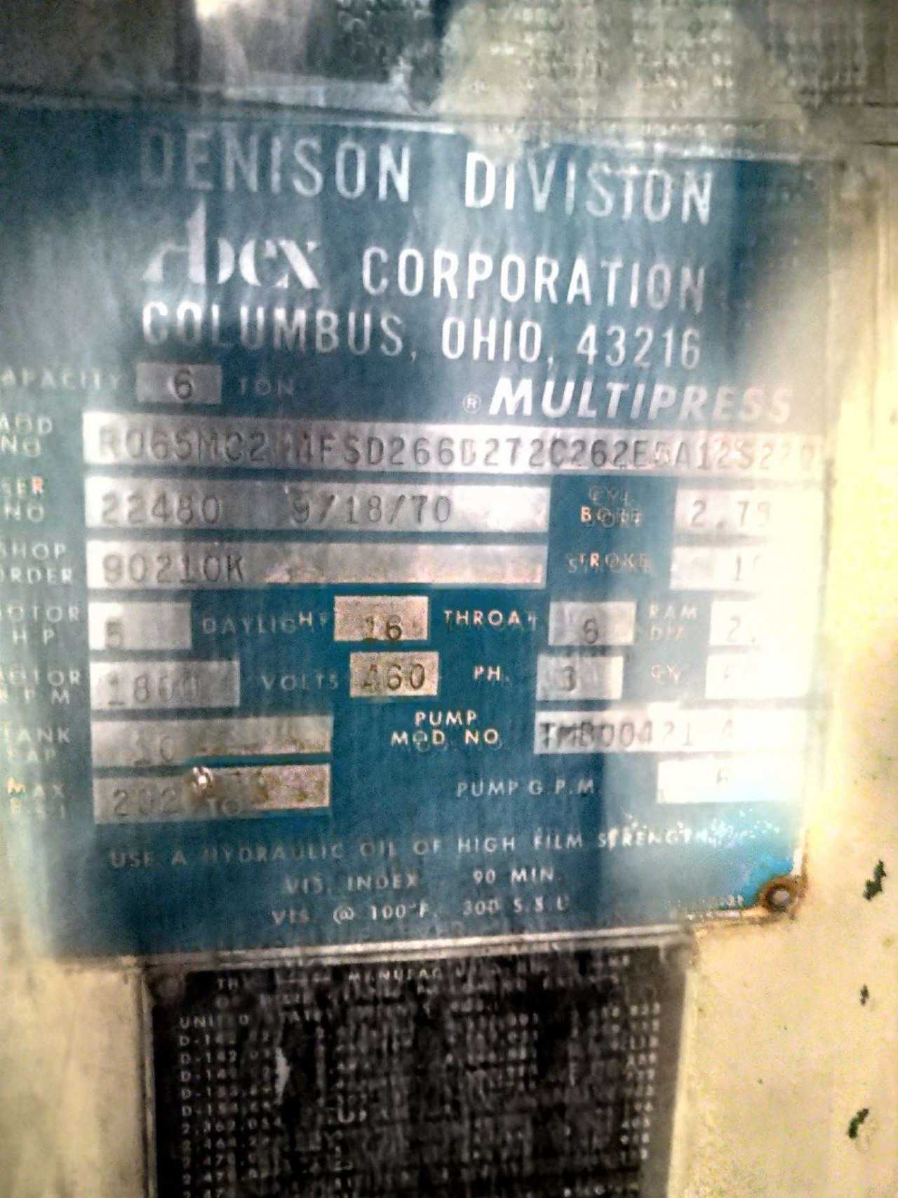 6 ton Denison Multipress NonWorking - PRESSES