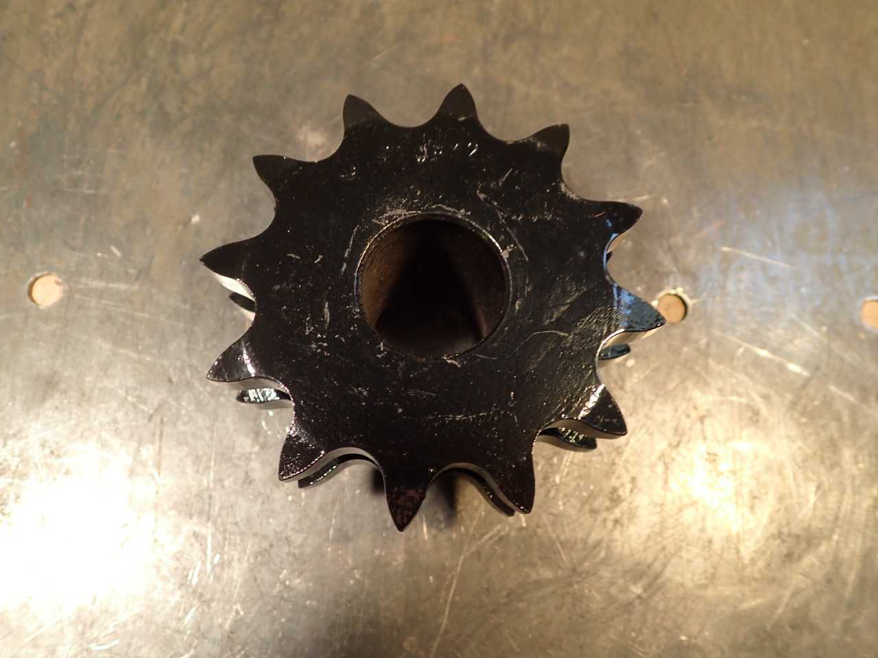 D60B12 #60 2-Strand Steel Chain Sprocket: 12-Tooth, 1" Smooth Bore New Old Stock - ROLLER CHAIN