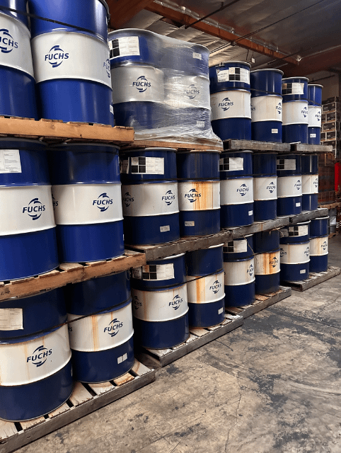 Bulk Lot of Fuchs CF1 & CF2 Grease - QTY 93 400-lb Drums - PALLET JACKS