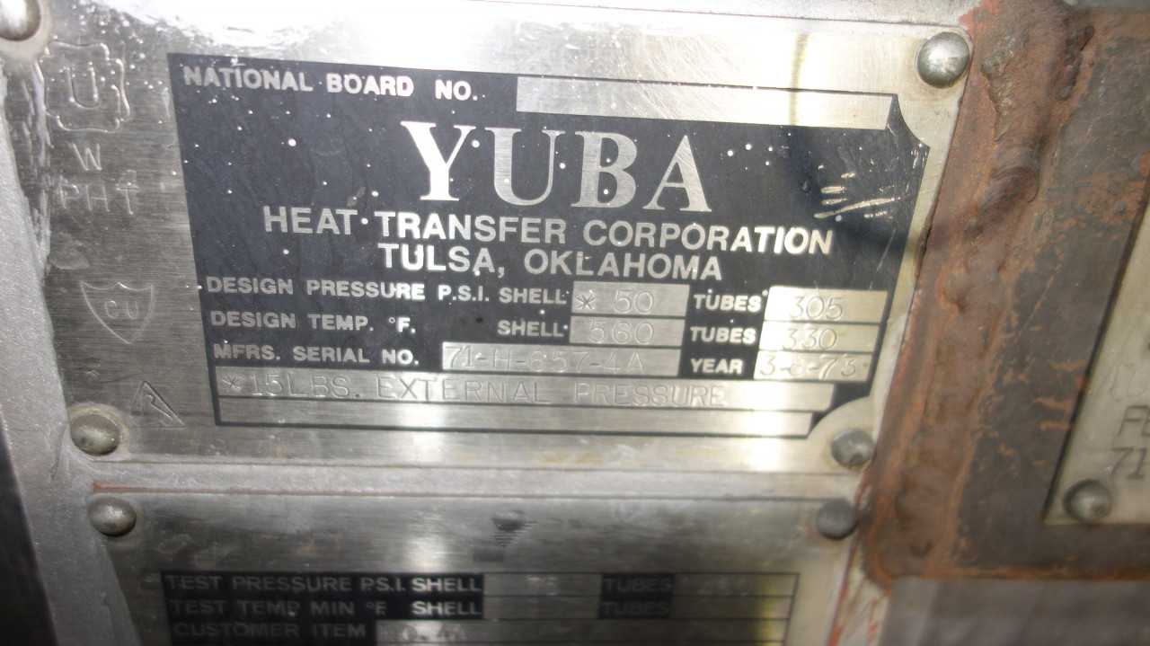 LOT OF 2 YUBA FEEDWATER HEAT EXCHANGERS - 