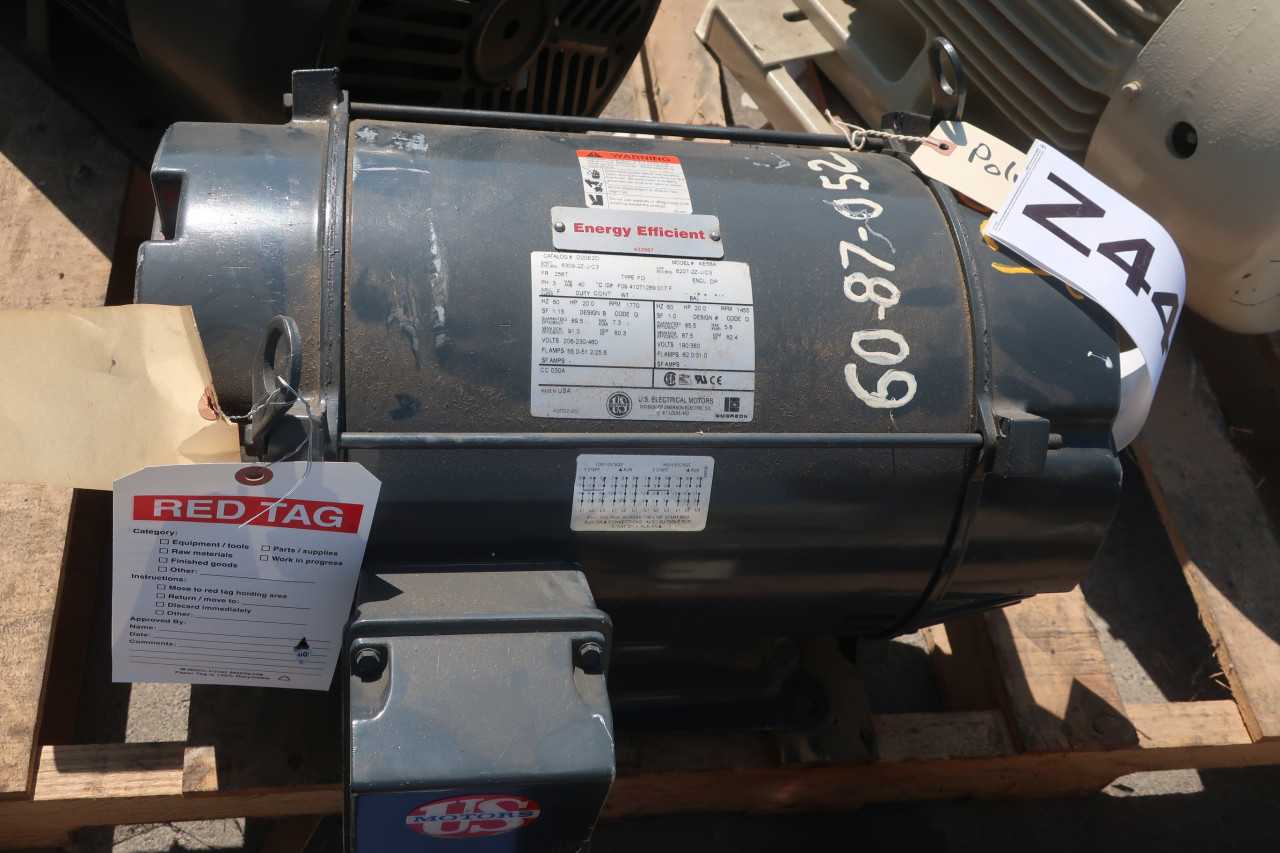 US MOTORS D20E2D 3PH 460V 20HP 256T - ELECTRIC MOTORS