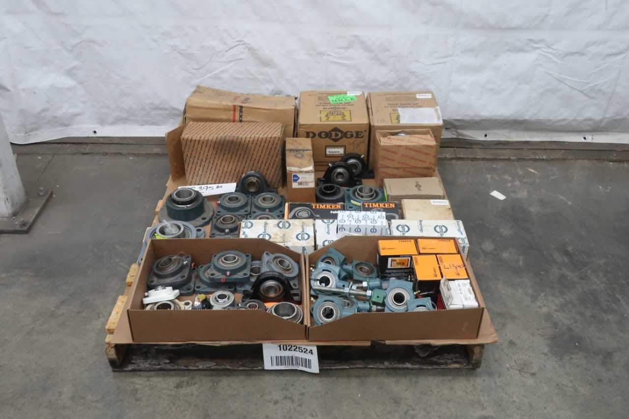 PALLET OF ASSORTED PILLOW BLOCK, MOUNTED AND FLANGE BEARINGS - BEARINGS