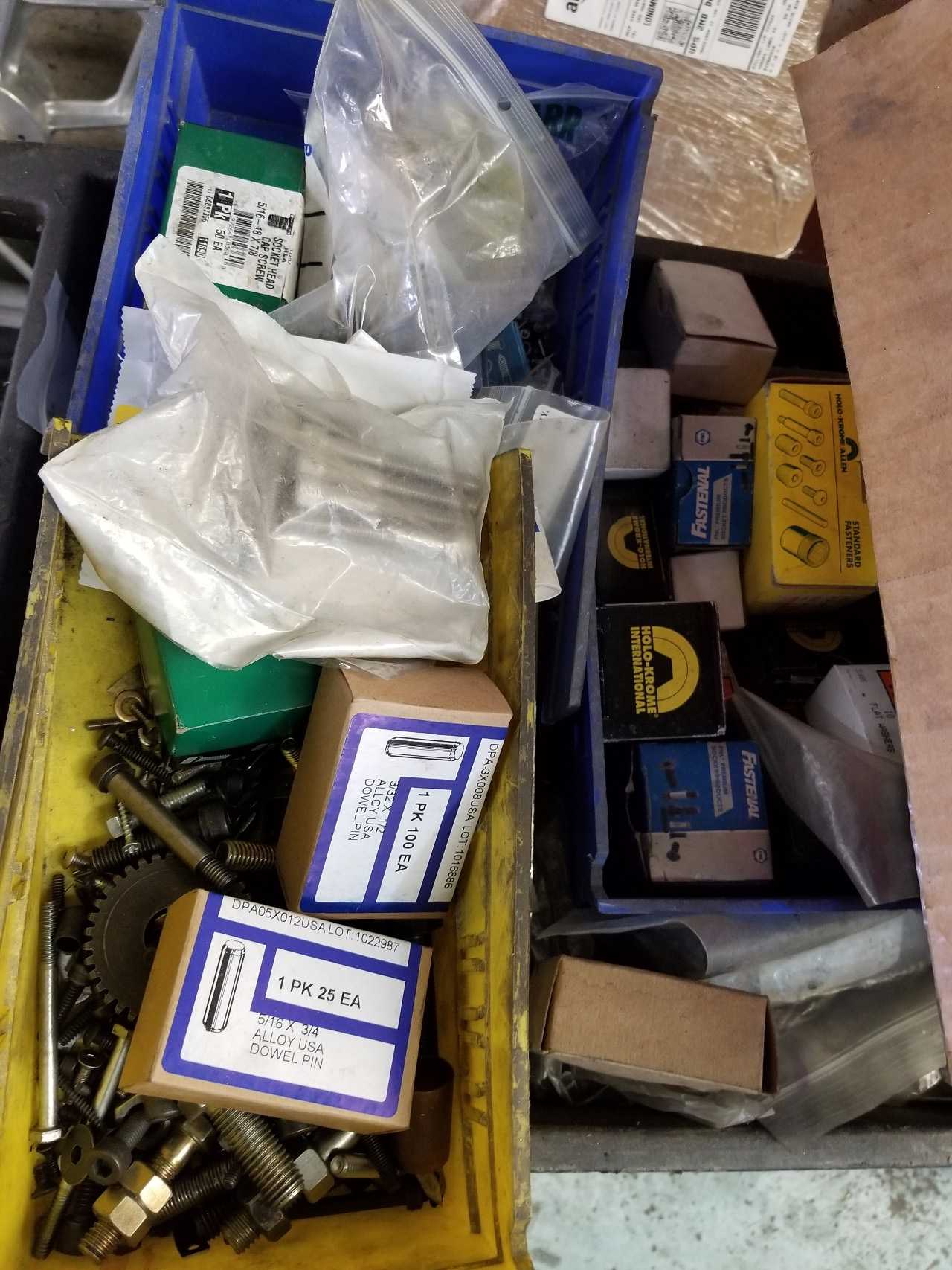 Cart with huge assortment screws bolts ect - PLANT & FACILITY