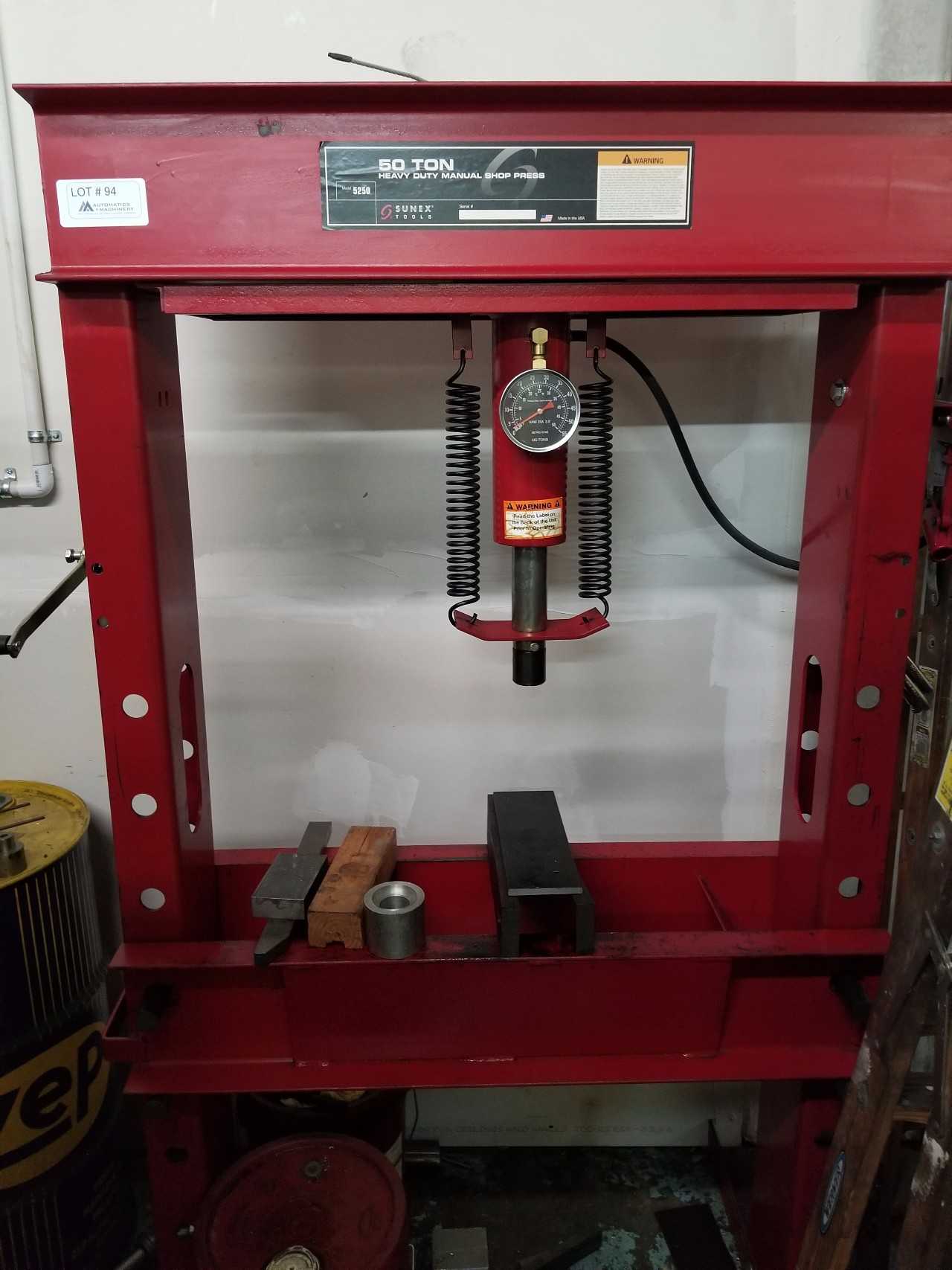 Sunex 50 Ton H-Press Model 5250 - MECHANICAL STAMPING PRESSES
