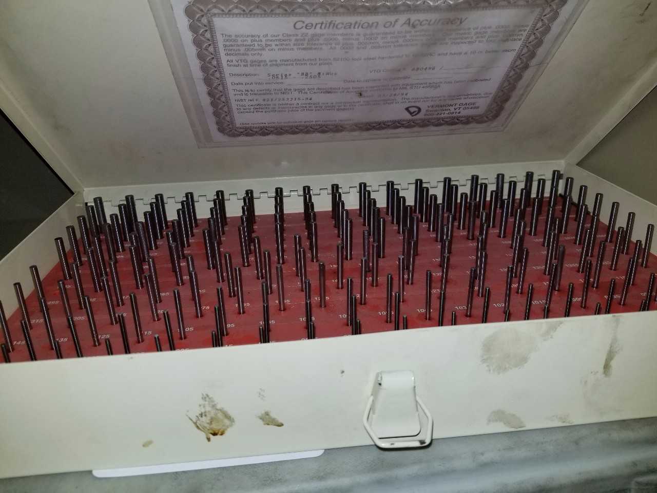 Vermont Pin Gage Set .0615/.2505 - PROCESS EQUIPMENT