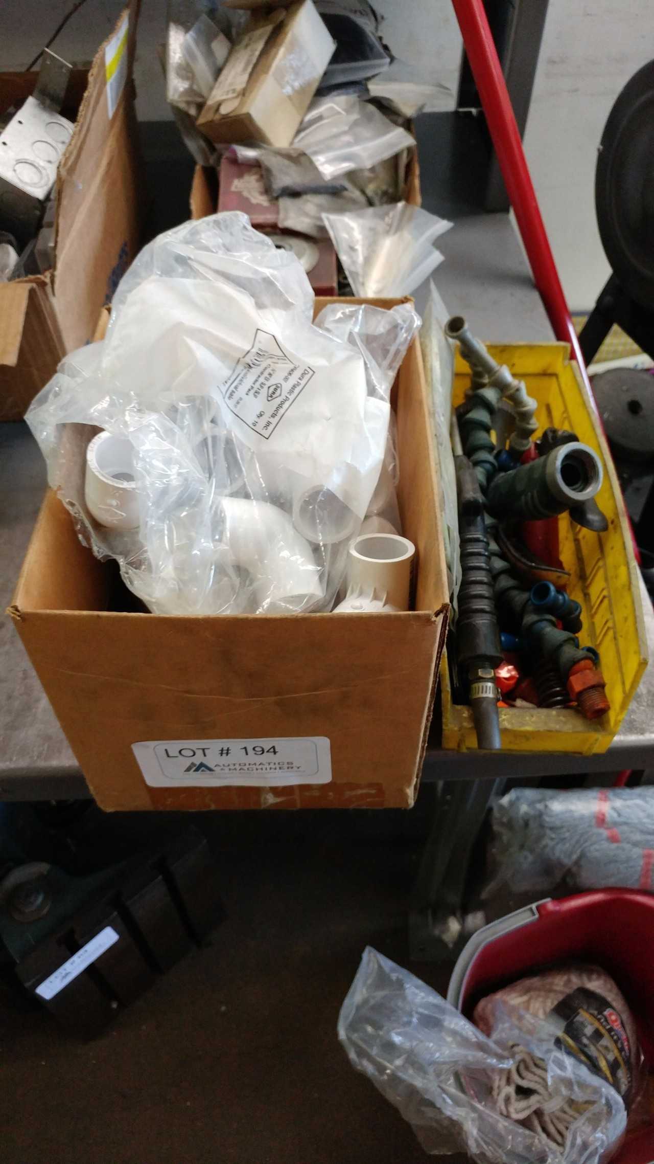 Box of air fittings, pvc parts - MISCELLANEOUS Box of air fittings, pvc parts - MISCELLANEOUS