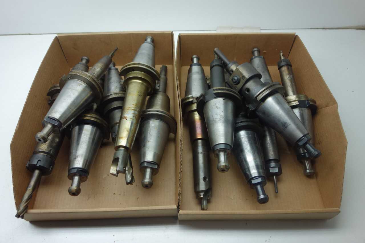 LOT OF ASSORTED CAT50 TOOL HOLDERS - PARLEC - ELECTRIC POWER TOOLS