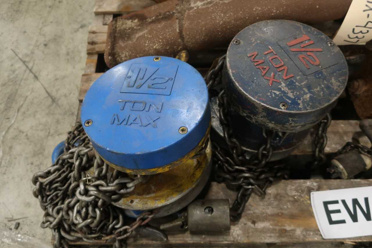 1 PALLET OF ASSORTED HOISTS 1-1/2T-4T - MISCELLANEOUS