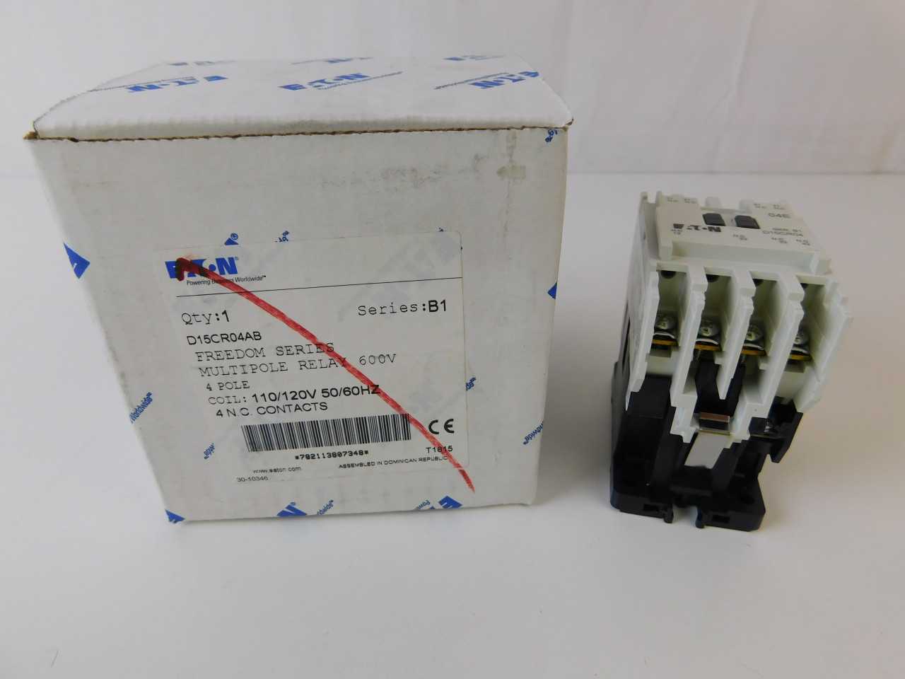 Quantity 21 of Eaton D15CR04AB Relay 4P 60A 600V - AUTOMATION & CONTROLS