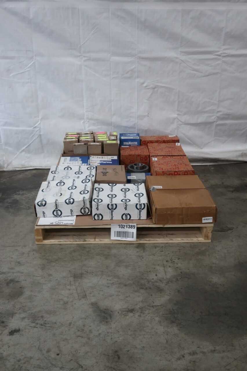 PALLET OF ASSORTED PILLOW BLOCK, FLANGE AND MOUNTED BEARINGS - BEARINGS